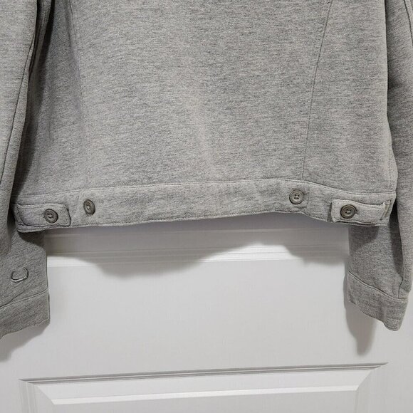 Branded Bull Women's L Gray Fleece Button Up Collared Trucker Jacket Soft Cozy - Picture 5 of 9